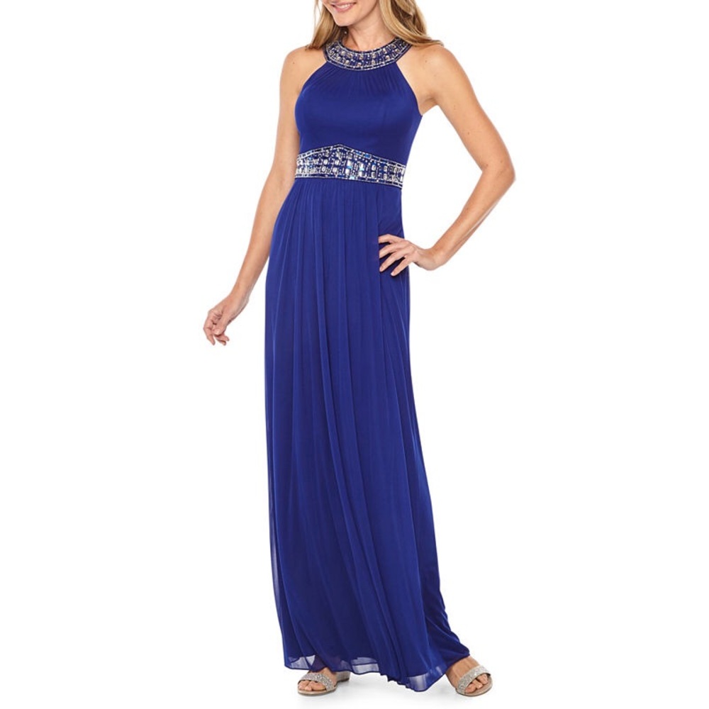 Royal Blue Beaded Formal Dress